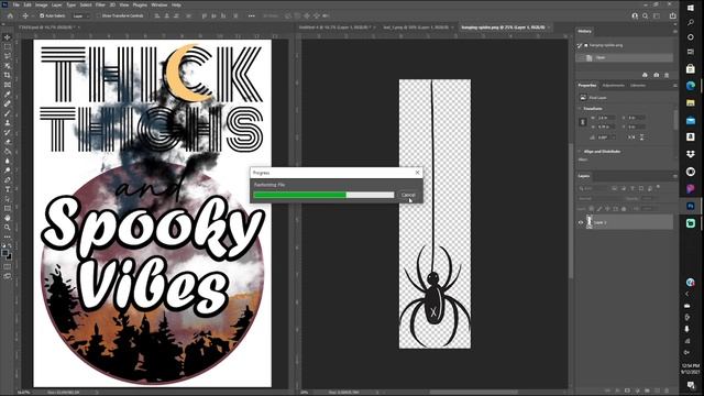 Shirt Design Time Lapse In Photoshop - Halloween: Thick Thighs and Spooky Vibes T-Shirt Timelapse # смотреть онлайн