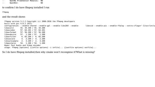 How do I make FFMPEG check yes while installing OPENCV? смотреть онлайн