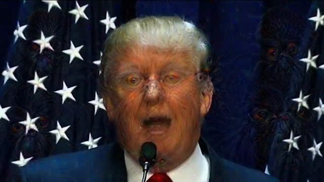 Trump Deep Nightmare: Google's Deep Dream A.I. run against a Donald Trump speech смотреть онлайн