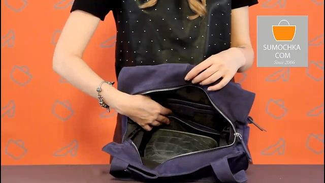 Классическая сумка KELLEN 1215 blue nubuck смотреть онлайн