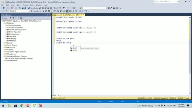 Session 7 SQL server | set operation in sql смотреть онлайн