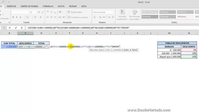 Curso Excel - Capitulo 5-2, Función SI (Y-O) ANIDADA смотреть онлайн