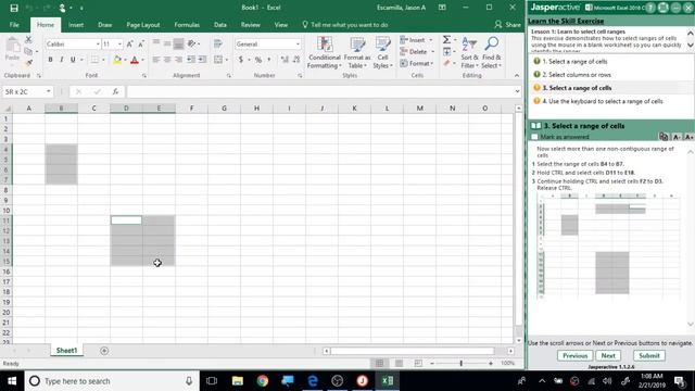 Jasperactive Excel 2016 Core Lesson 1: Module 10 смотреть онлайн