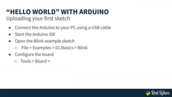 "Hello World" With Arduino (Python Setup Prep)