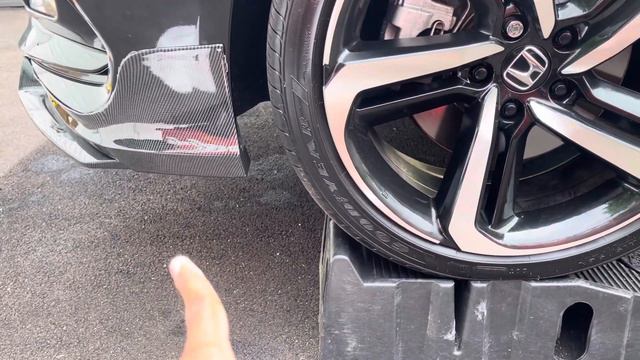 Carbon fiber look Front lip install Honda Accord 2018-2020 смотреть онлайн