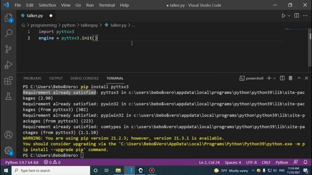 ازاي تخلي الكمبيوتر بتاعك يتكلم ؟! | pyttsx3 смотреть онлайн
