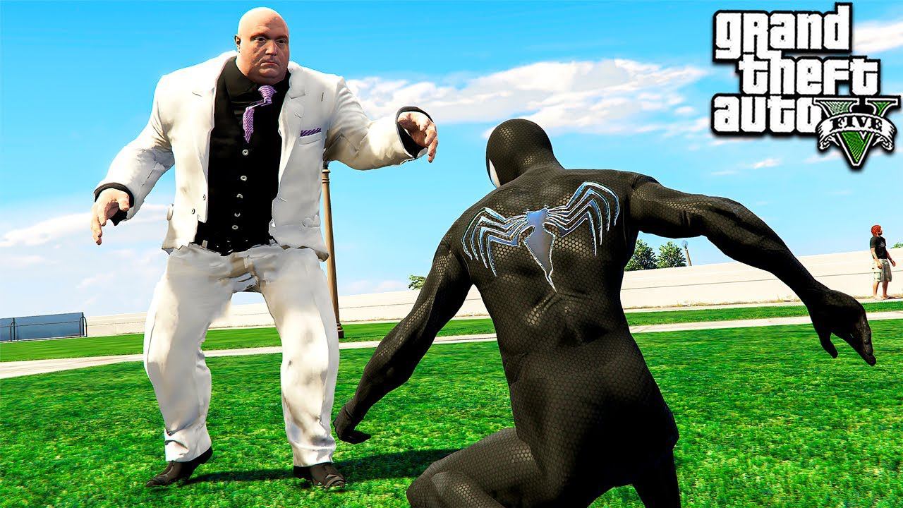 ЧЕРНЫЙ ЧЕЛОВЕК ПАУК ПРОТИВ КИНГПИНА АМБАЛА ГТА 5 МОДЫ! ОБЗОР МОДА В GTA 5! ИГРЫ ВИДЕО MODS