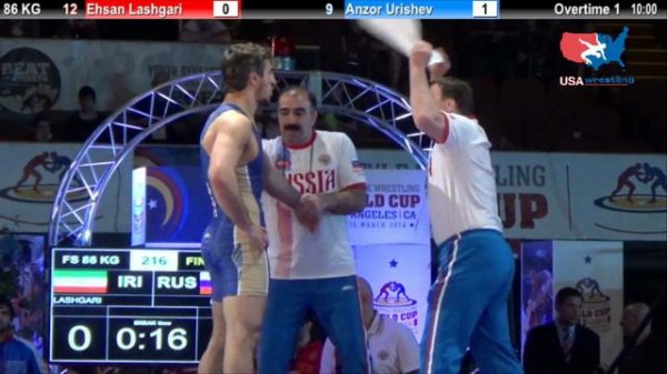 1ST PLACE: 86 KG Eshan Lashgari (Iran) vs  Anzor Urishev (Russia)