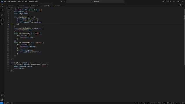Creating a dropdown menu, using only vanilla JavaScript OOP смотреть онлайн