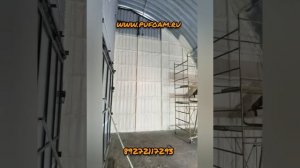 Утепление бескаркасного Ангара пенополиуретаном.