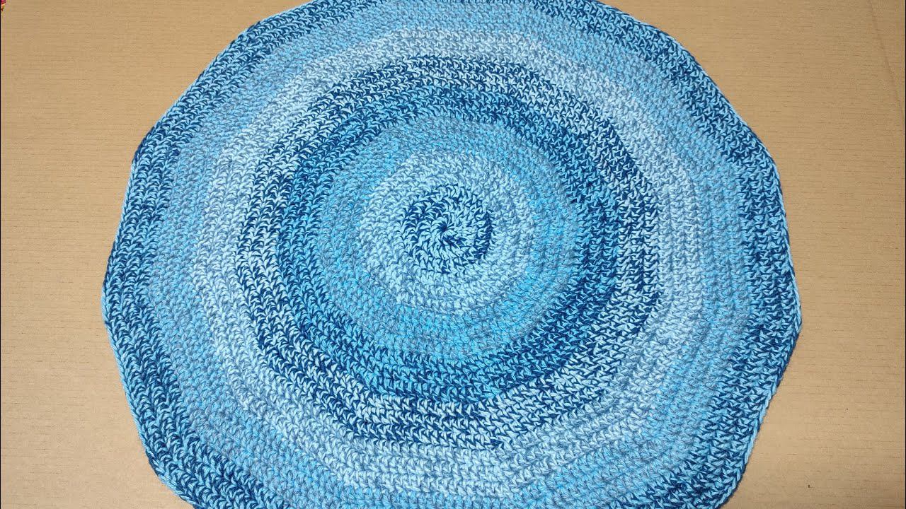 Круглый коврик крючком. Без узелков. Crochet Round Rug.