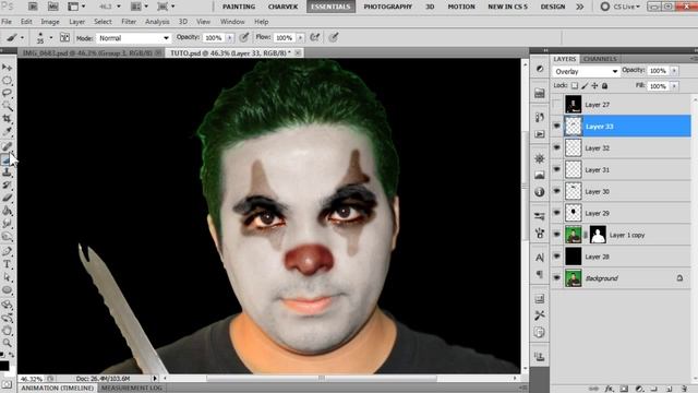 Tutorial de Photoshop -"como hacer un Payaso malévolo" - Ep.18 смотреть онлайн