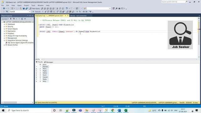 Difference Between ISNULL and IS NULL in SQL SERVER смотреть онлайн