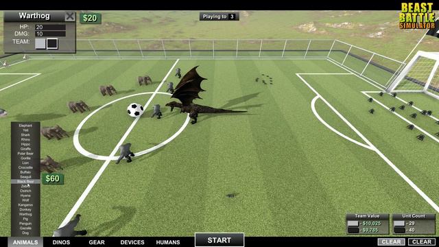 НЕОБЫЧНЫЙ ФУТБОЛ Команда Драконов против команды Мегаладон Beast Battle Simulator смотреть онлайн