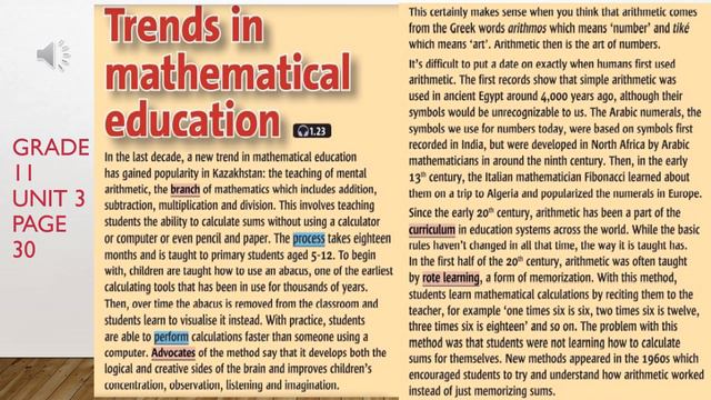 Grade 11 Unit 3 Mental Arithmetic in KZ page 30 смотреть онлайн