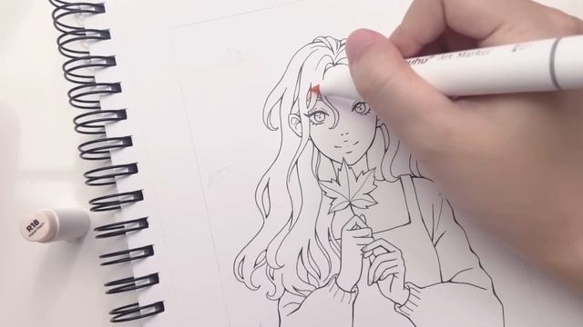? Draw with me / Marker Art "Autumn girl" Process / Ohuhu 120 Alcohol Markers Review смотреть онлайн