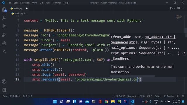 Python Programming | SMTP Package | Sending Emails with Python| Tutorial #34 смотреть онлайн