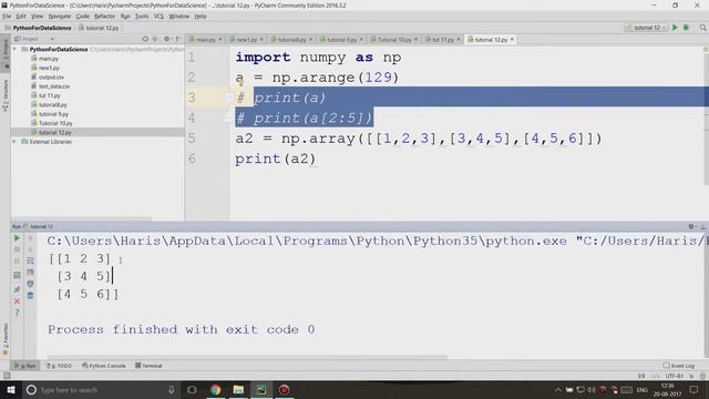 Slice items in Numpy array - Python Data science In Hindi #13 смотреть онлайн