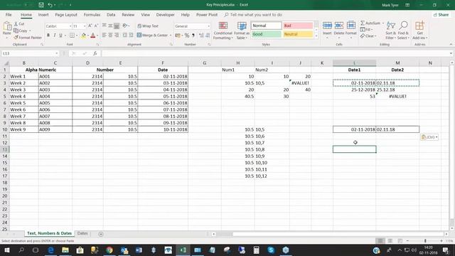 How Excel interprets different Data Types - Text, Numbers & Dates смотреть онлайн