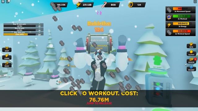 ХАЛЯВНЫЕ НОВОГОДНИЕ ПОДАРКИ В СИМУЛЯТОРЕ СТРОНГМЕНА! ROBLOX Strongman Simulator смотреть онлайн