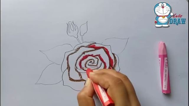 How to draw rose with oil pastel step by step смотреть онлайн