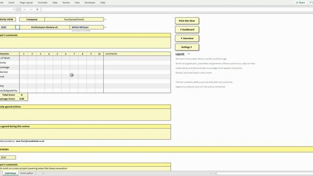 Employee Performance Tracker spreadsheet (with interactive Excel Dashboard) смотреть онлайн