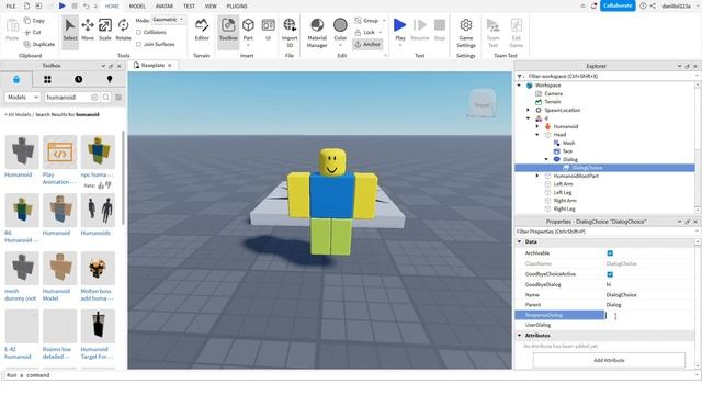 Как сделать диалог с NPC в Roblox Studio смотреть онлайн