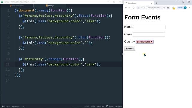 jQuery Form Events Tutorial in Hindi / Urdu смотреть онлайн