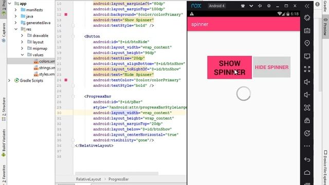 How to create android loading spinner - Android Studio Tutorial - YouTube смотреть онлайн