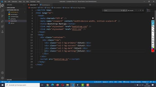 Container-Row-Col ile Grid Sistemi Detaylı Anlatım- Bootstrap 5 ile Responsive Tasarım Dersleri 202 смотреть онлайн