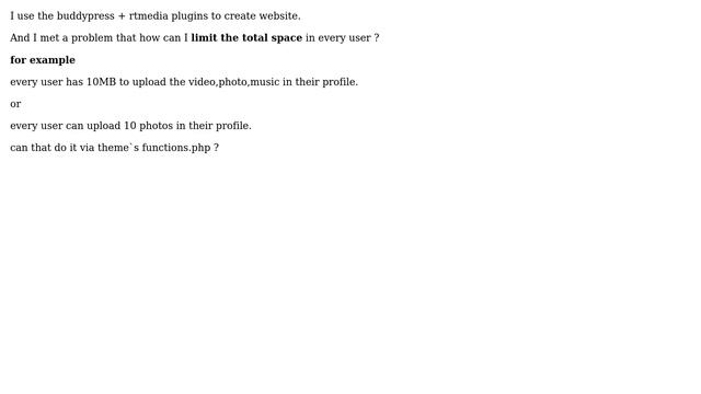 Wordpress: Limit the total space in every user смотреть онлайн
