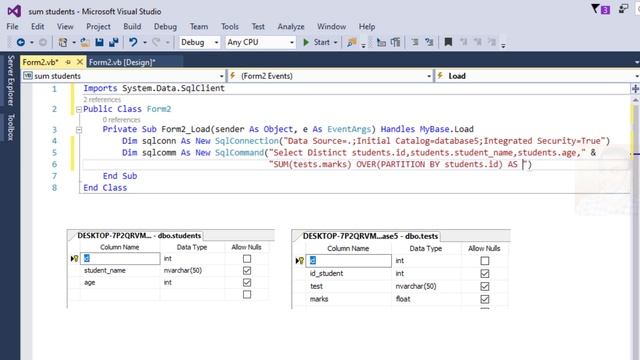 How to fill DataGridView with table and add column sum rows in another table from SQL Server смотреть онлайн