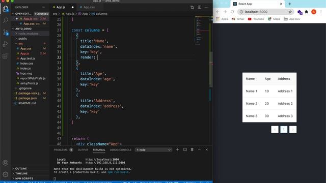 Ant Design Table component usage in ReactJS app | AntD Table Component Tutorial смотреть онлайн