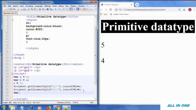 Primitive datatype in JavaScript in Hindi || JavaScript tutorial 13 for beginners to advanced || смотреть онлайн