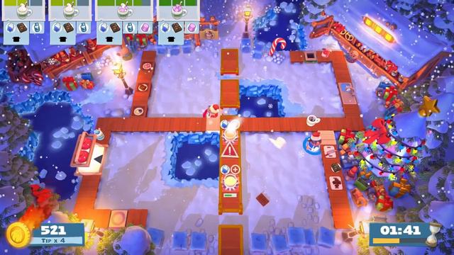 Overcooked 2 Kevin's Christmas Cracker Level 1 - 3 - 4 Stars 2 Players смотреть онлайн