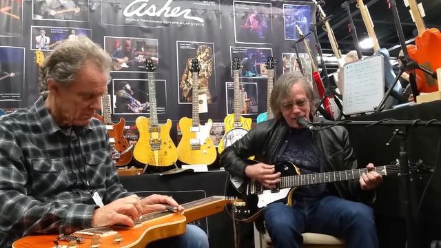 Jackson Browne and Greg Leisz at the Asher booth NAMM 2017 - "Lawyers Guns and Money" смотреть онлайн