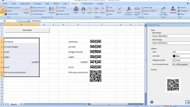 Cara membuat QRcode di Excel dengan script atau Kutools смотреть онлайн