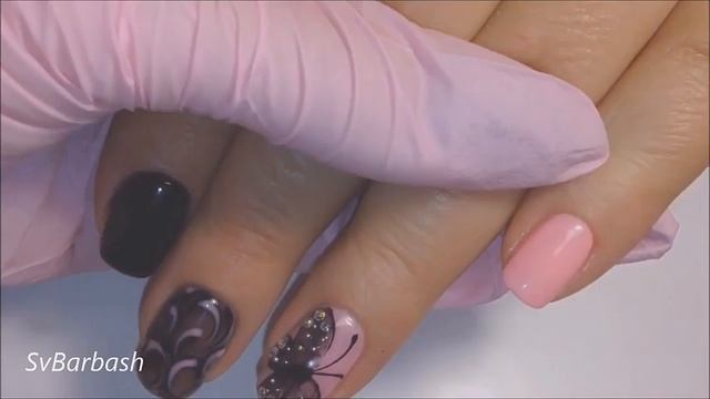 NAIL ART.НОВЫЙ ДИЗАЙН НОГТЕЙ.смена формы.бабочка.стразы.КОРРЕКЦИЯ.мягкий квадрат смотреть онлайн