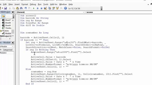 Record entry and exit times with Barcodes in Excel смотреть онлайн