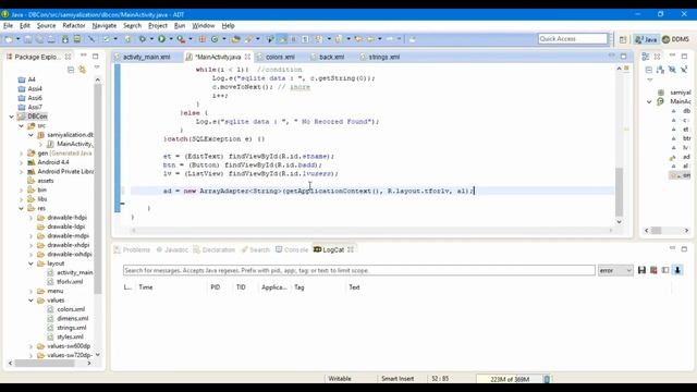 Android SQLite Database connectivity(Eclipse) #samiyalization смотреть онлайн