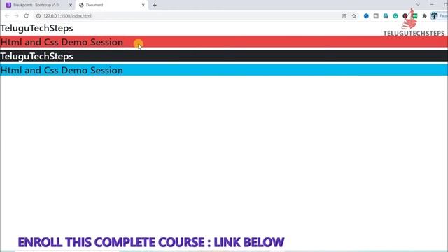 BOOTSTRAP BREAKPOINTS | BOOTSTRAP IN TELUGU смотреть онлайн