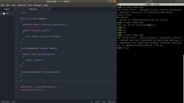 PHP OOP Tutorial #8: Abstract classes and methods смотреть онлайн