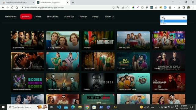 Entertainment Suggestor || React Js || Cool Programming Projects смотреть онлайн