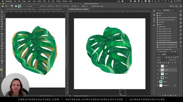 Easy "Mixed Media" Monstera Leaf: Photoshop Illustration Tutorial смотреть онлайн