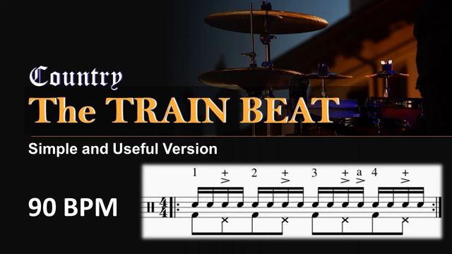 Drum beat | The TRAIN BEAT 90 BPM | Simple and Useful Version смотреть онлайн