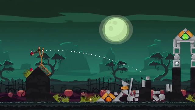 Angry Birds Seasons 2012 Halloween Ham'o'ween 2-11 3 stars level 2-11 walkthrough gameplay tutorial смотреть онлайн