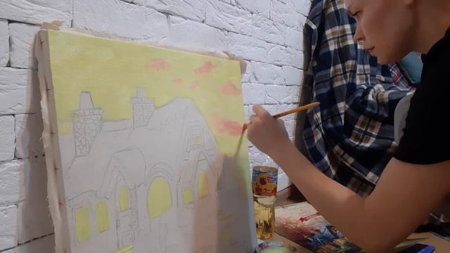 Как нарисовать картину маслом. Рисуем на холсте. смотреть онлайн