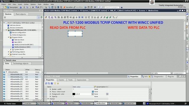 PLC S7-1200 Modbus TCP/IP Server Full Tutorial