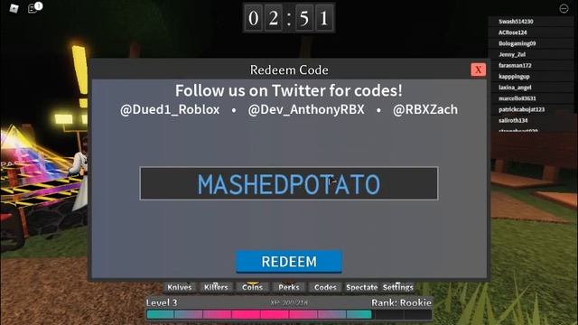 All Codes For Survive The Killer! ROBLOX| JULY 2020 смотреть онлайн