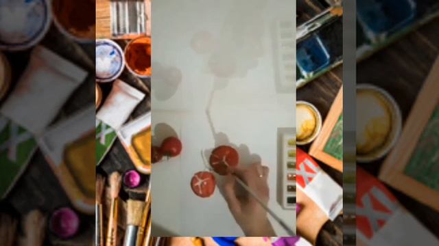 Акварель для начинающих.Помидорки акварелью. смотреть онлайн
